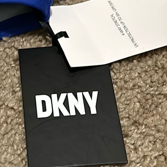 DKNY Women's M Hipster Bikini Bottoms Blue Colorblock High Waist Sporty New - Picture 7 of 9